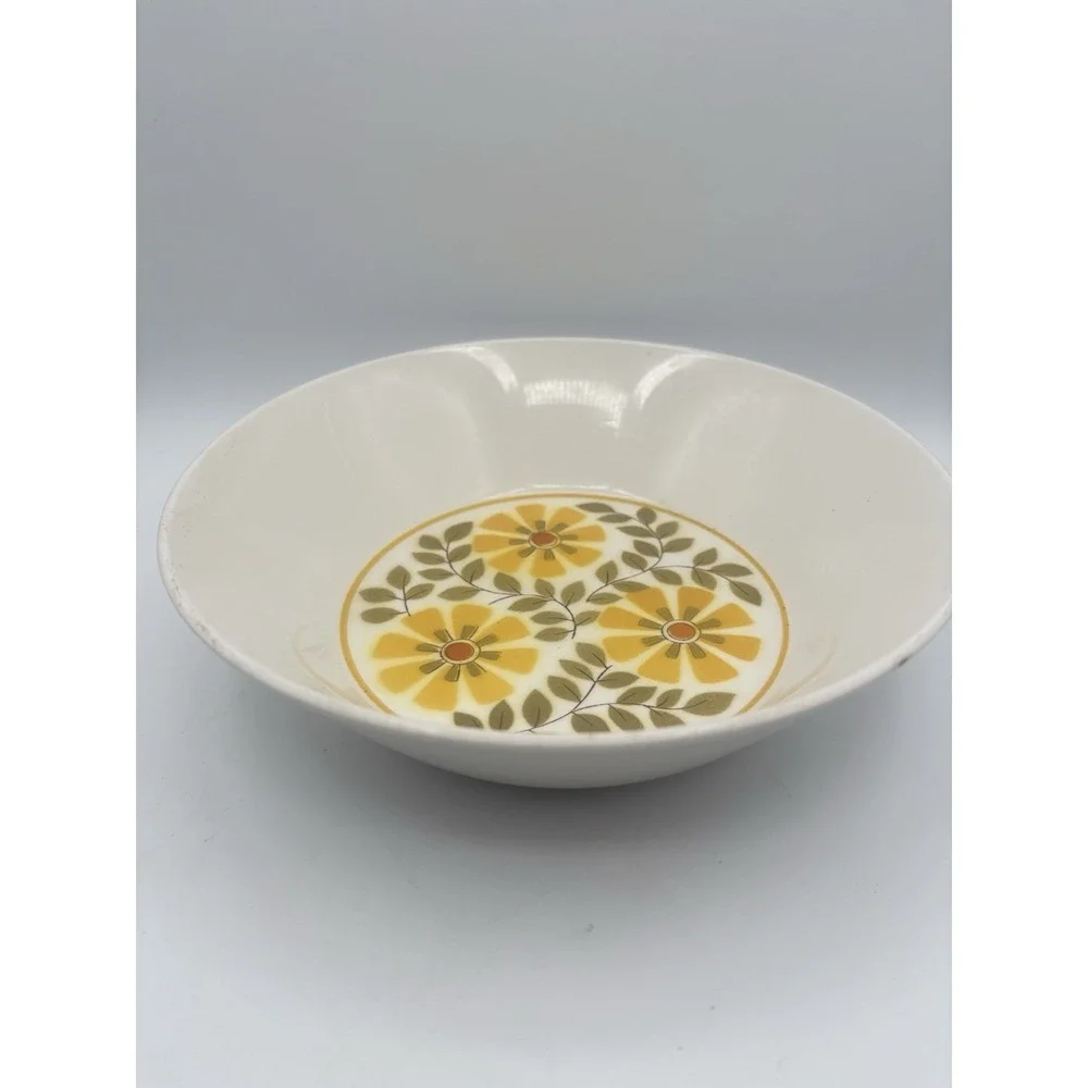 Vintage 1974 Mikasa‎ Ben Seibel Duplex Trellis Yellow/Avocado Serving Bowl#2526